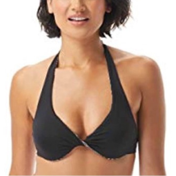 Coco Reef Reversible Verso Bikini Top All over pattern black 36/38DD NWOT - Picture 7 of 7